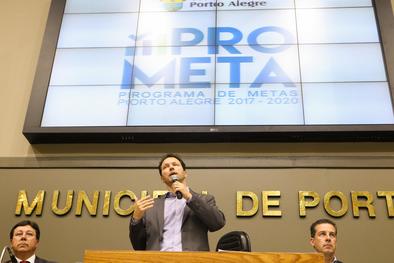 Prefeito na audiência Pública do Programa de Metas 2017-2020 (Prometa) de Porto Alegre 