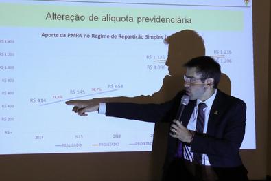 Prefeito em Exercício Gustavo Paim apresenta projetos de lei para os vereadores Apresentação de Leonardo Busatto, Secretário da Fazenda