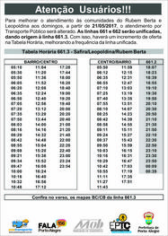 Ônibus 661 e 662 serão unificados aos domingos para ampliar atendimento