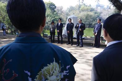 Prefeito em exercício Gustavo Paim na inauguração do Monumento Kotoji Toro