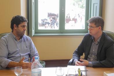 Reunião de transição entre o ex-secretário de Meio Ambiente e Sustentabilidade, Kevin Krieger, o advogado que assume o cargo, Maurício Fernandes, e diretores da pasta