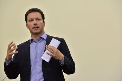 Prefeito palestra na Aula Magna do curso de Direito da faculdade Estácio Local: Faculdade Estácio
