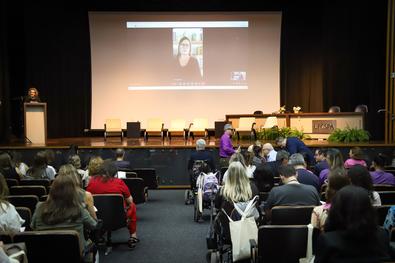 Video conferência, Política acional de atenção integral á saúde da pessoa com deficiência, com a representante do Ministério da Saúde, Luane Carvalho Costa.
