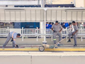 Porto Alegre, RS, 29/4/2026: Estação de embarque Padre Rambo, no sentido bairro-centro da Avenida Bento Gonçalves